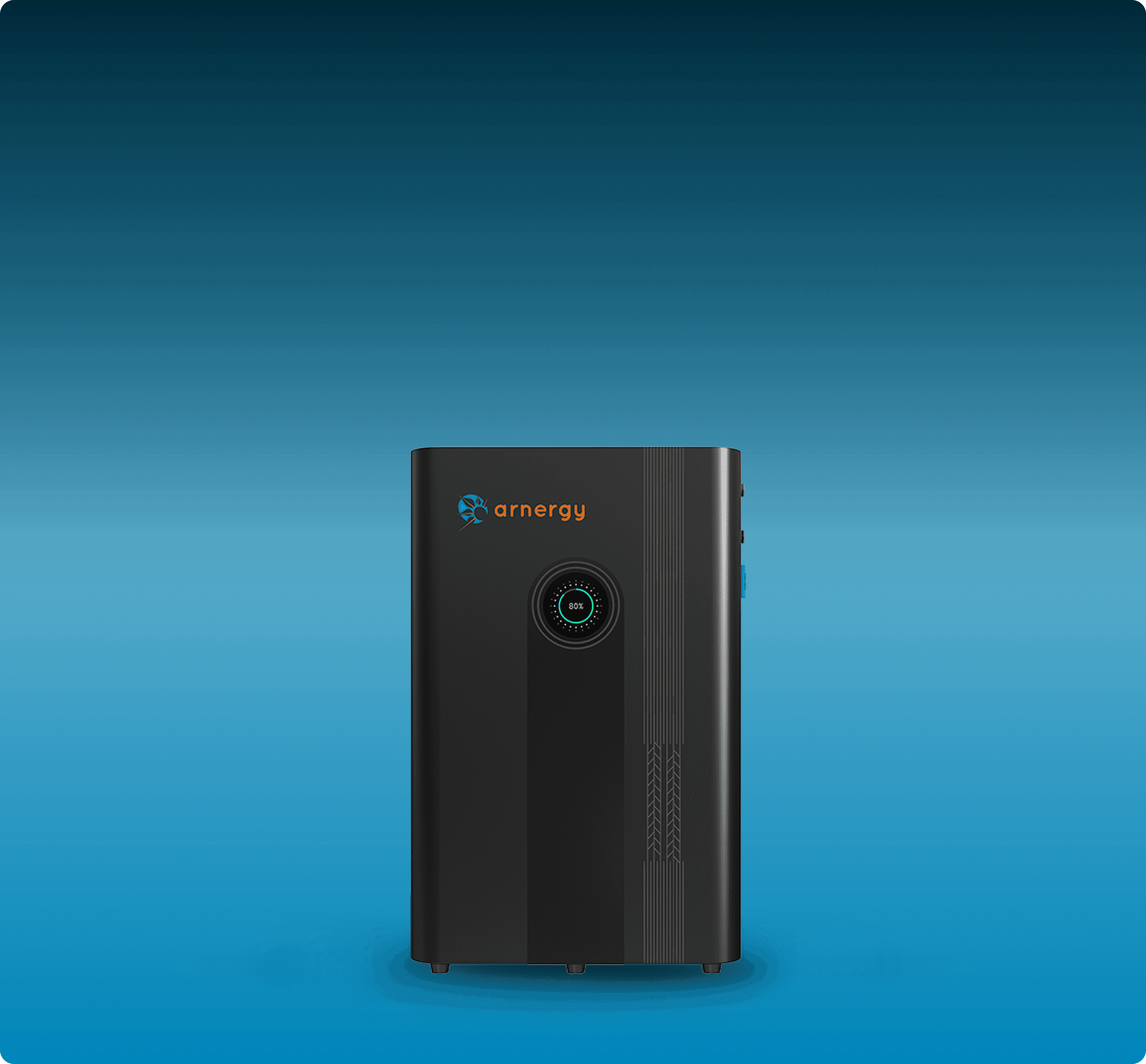 Solar energy installation with panels and blue sky